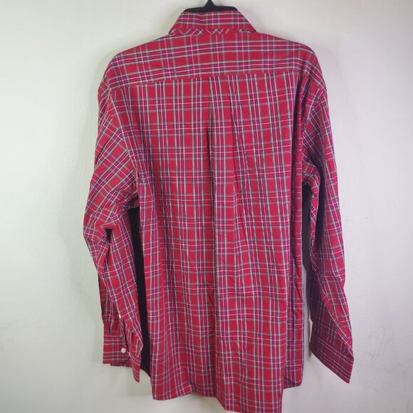 Club Room Mens Red Cotton Regular Fit Button Down Shirt L - Picture 7 of 10